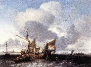 Ludolf Bakhuizen Ships on the Zuiderzee before the Fort of Naarden oil painting